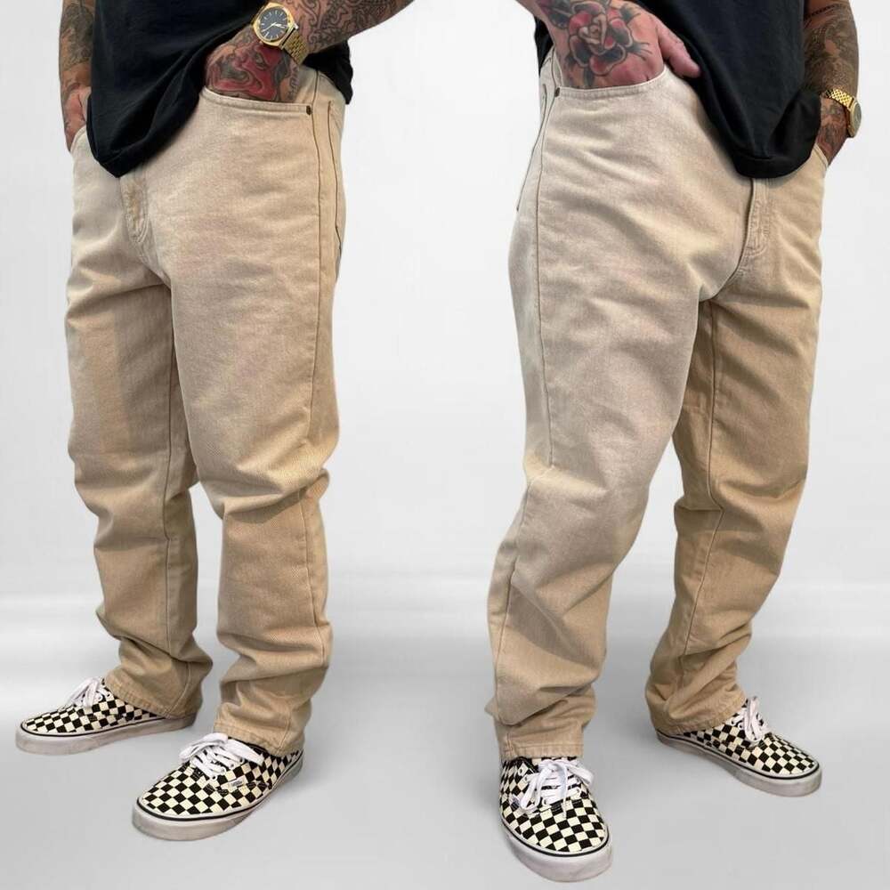 L.L.Bean Classic Fit Flannel Lined Chino Pants 33x30 Cream
